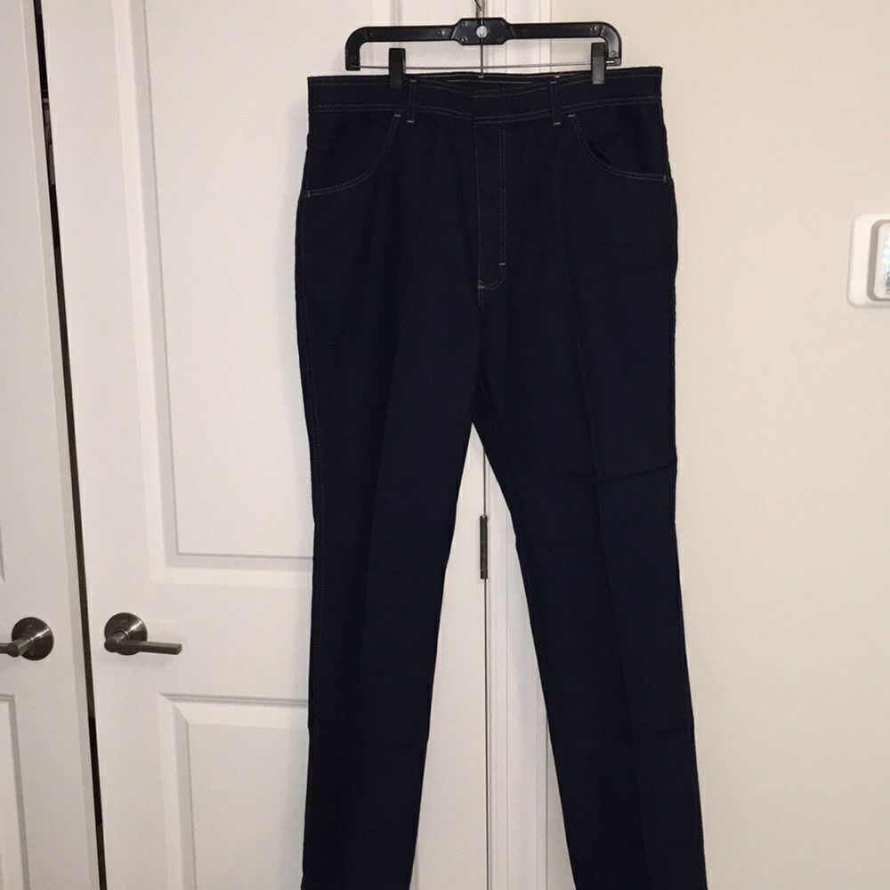 Vintage Wrangler Brushed Relaxed Fit Raw Denim Blue Jeans Pants 38 Waist